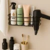 Fön Makinesi Hazneli Banyo Düzenleyici Raf | Siyah Duşakabin Organizeri