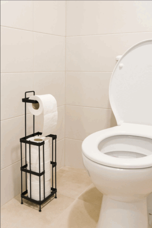 Alternative view of Mat Siyah Yedekli Ayaklı Tuvalet Kağıtlığı, Paslanmaz Premium Seri WC Kağıtlık Askısı Askılığı