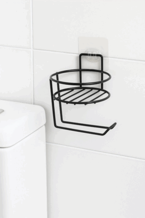 Alternative view of Yuvarlak Yapışkanlı Tuvalet Kağıdı Askısı, Kolay Montajlı WC Kağıtlığı Peçeteliği Tutacağı Askılığı