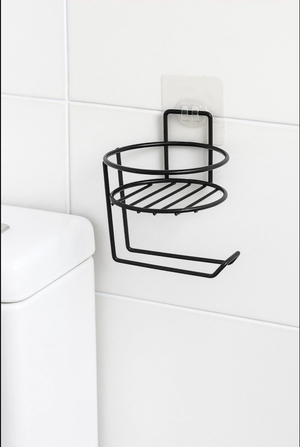 Yuvarlak Yapışkanlı Tuvalet Kağıdı Askısı, Kolay Montajlı WC Kağıtlığı Peçeteliği Tutacağı Askılığı - Görsel 2