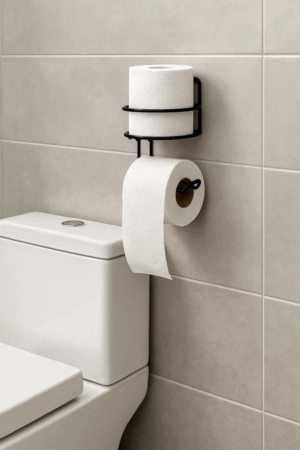 Yuvarlak Yapışkanlı Tuvalet Kağıdı Askısı, Kolay Montajlı WC Kağıtlığı Peçeteliği Tutacağı Askılığı