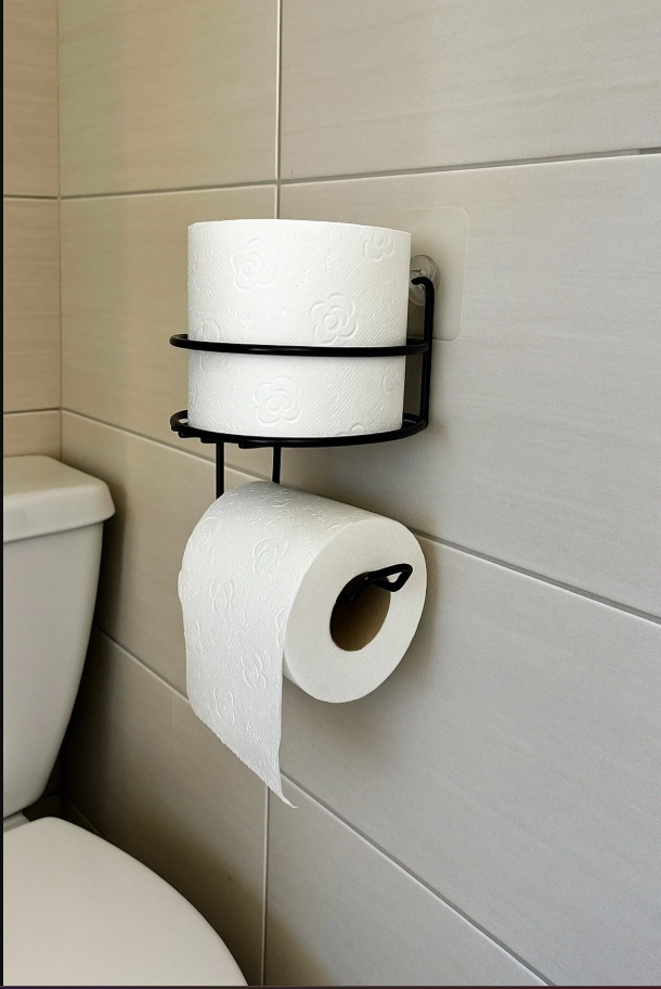 Yuvarlak Yapışkanlı Tuvalet Kağıdı Askısı, Kolay Montajlı WC Kağıtlığı Peçeteliği Tutacağı Askılığı - Görsel 5